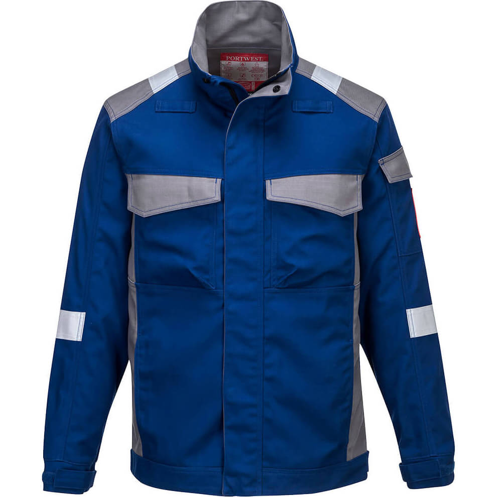 Image of Biz Flame Ultra Two Tone Flame Resistant Jacket Royal Blue 2XL