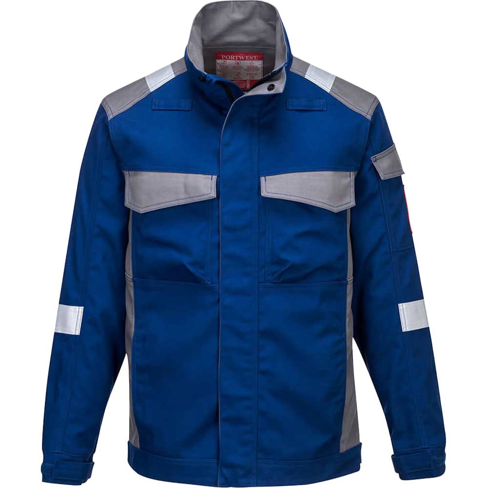 Image of Biz Flame Ultra Two Tone Flame Resistant Jacket Royal Blue 2XL