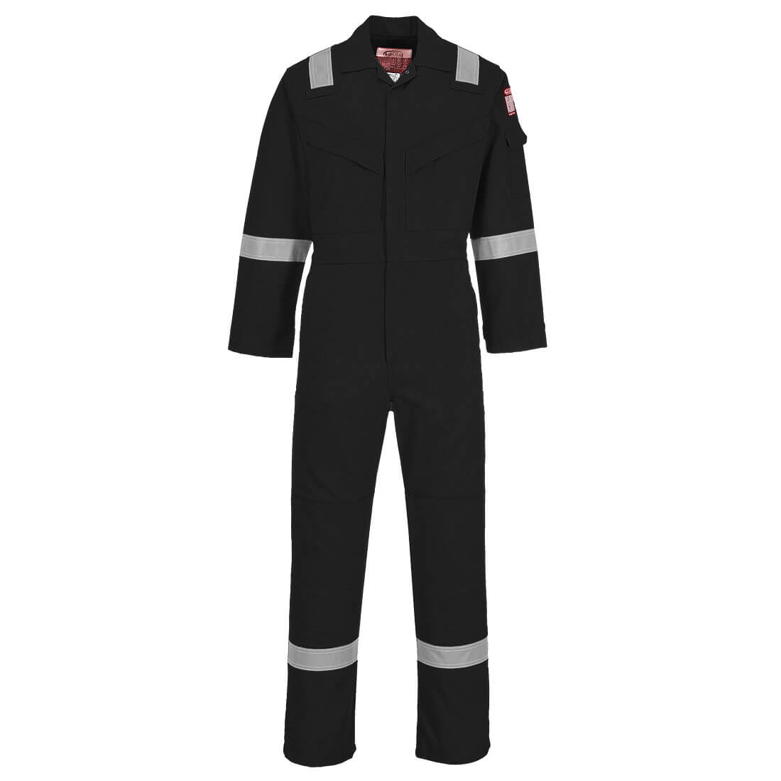 Image of Biz Flame Mens Flame Resistant Super Lightweight Antistatic Coverall Black 2XL 32"