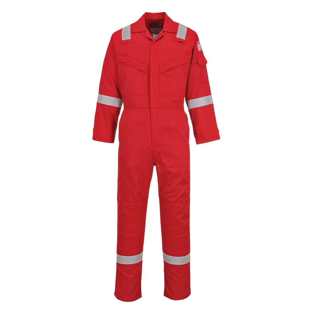 Image of Biz Flame Mens Flame Resistant Super Lightweight Antistatic Coverall Red 3XL 32"