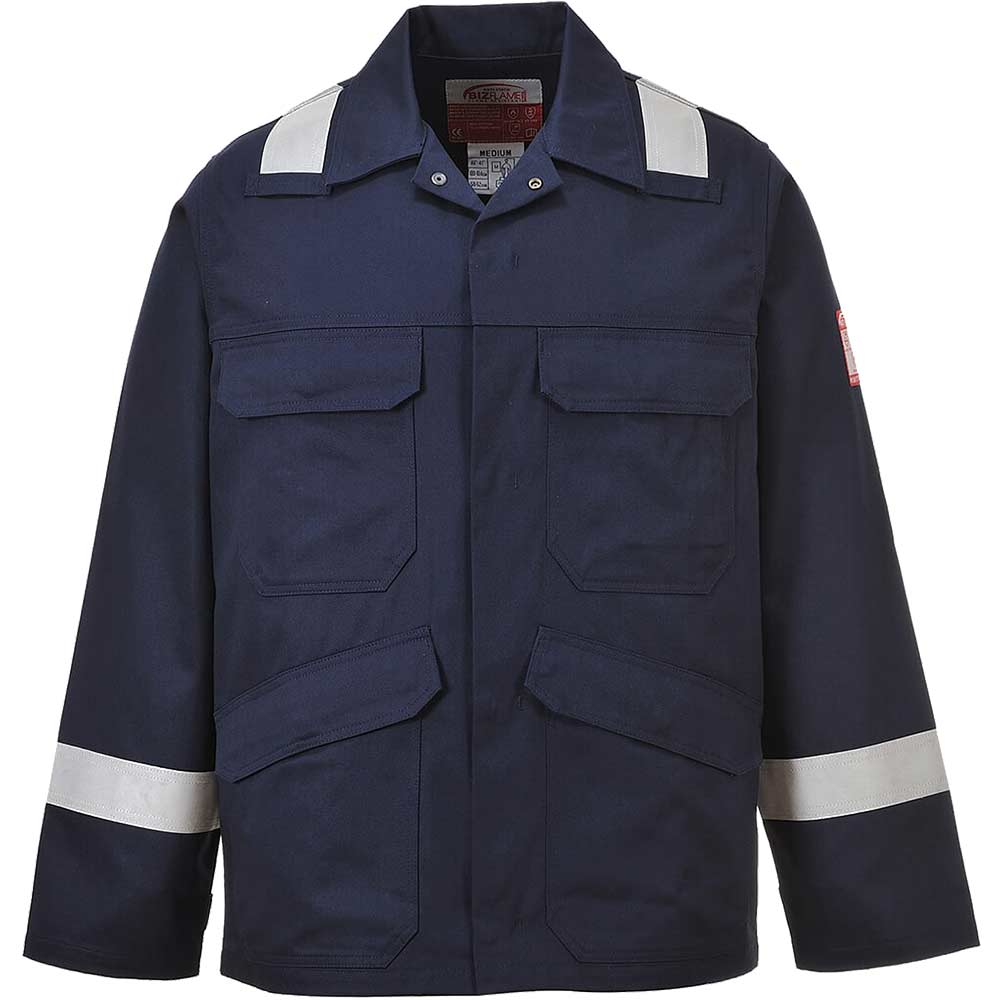 Image of Biz Flame Mens Flame Resistant Jacket Navy M