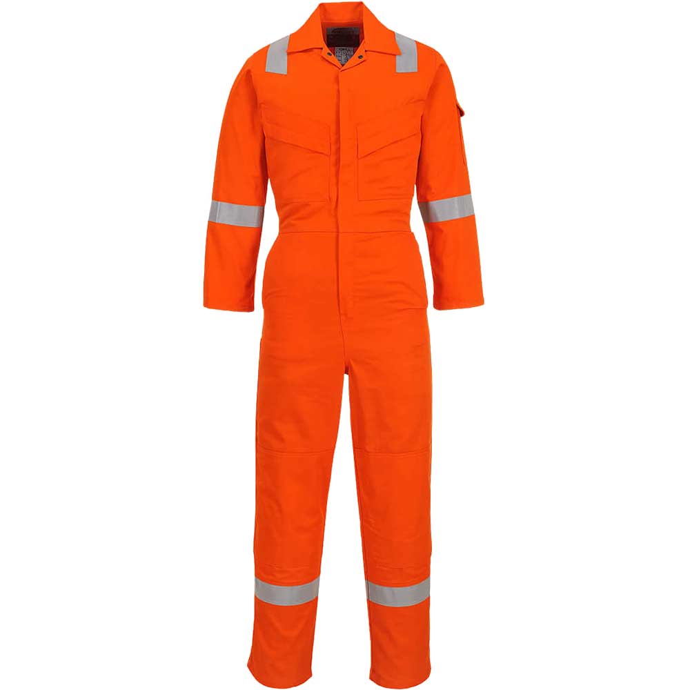 BizFlame Mens Flame Resistant Lightweight Antistatic Coverall Orange M 34