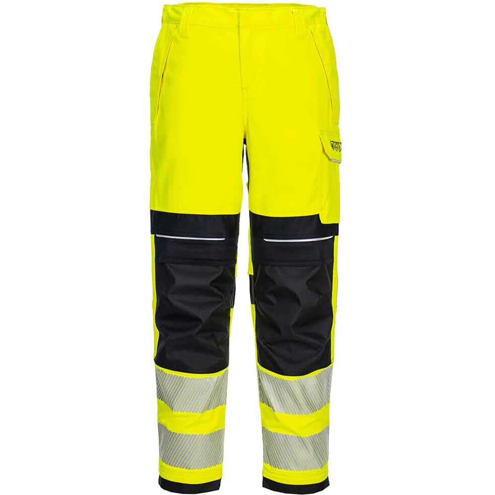 Modflame PW3 FR Womens Hi Vis Flame Resistant Trousers Yellow / Black 34" 31