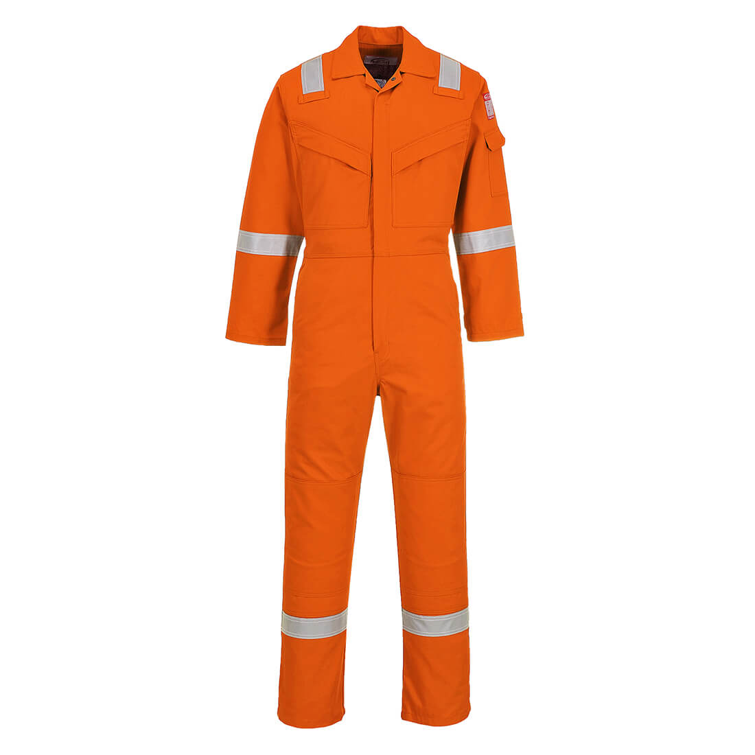 Image of Biz Flame Mens Aberdeen Flame Resistant Antistatic Coverall Orange S 32"