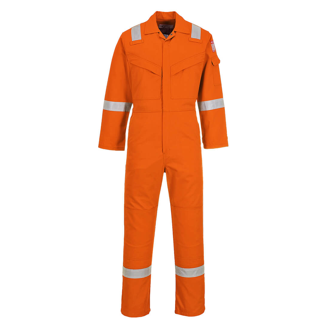 Image of Biz Flame Mens Aberdeen Flame Resistant Antistatic Coverall Orange 2XL 34"