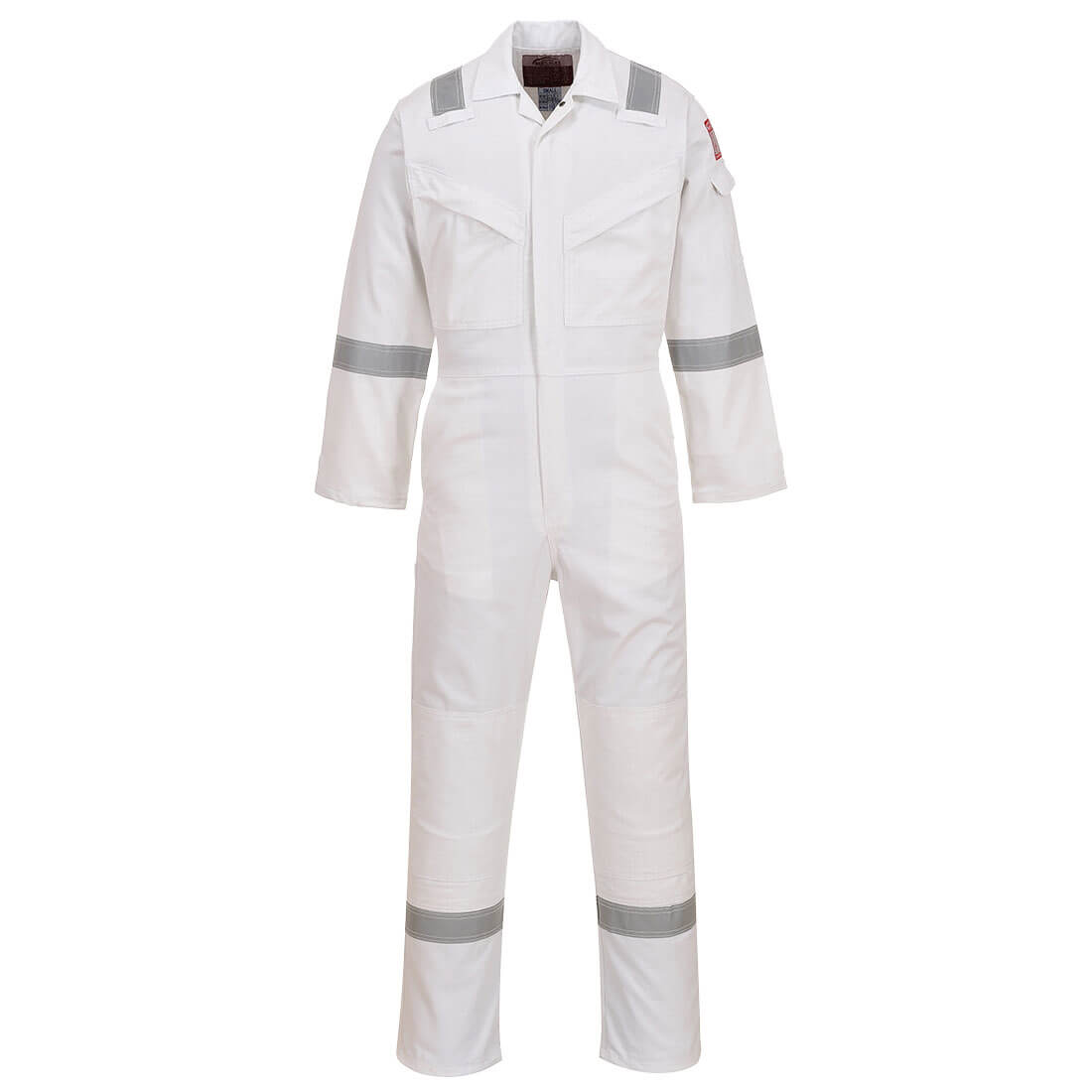 Image of Biz Flame Mens Aberdeen Flame Resistant Antistatic Coverall White S 32"