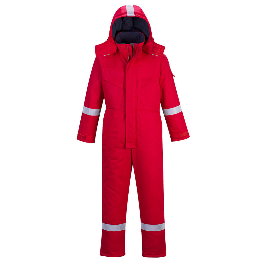 Image of Biz Flame Mens Flame Resistant Antistatic Winter Overall Red S 32"