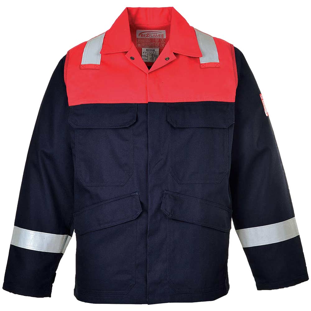 Image of Biz Flame Mens Flame Resistant Plus Jacket Navy 2XL