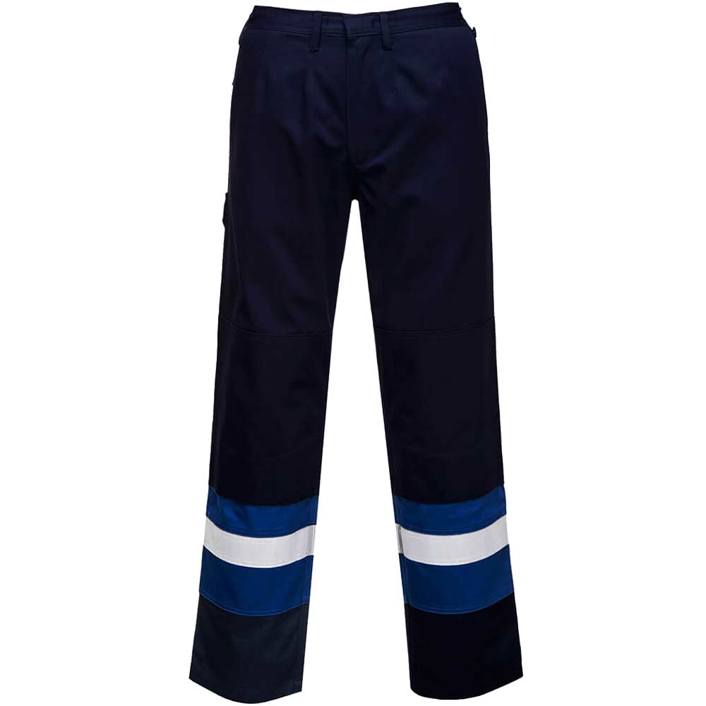 Image of Biz Flame Mens Flame Resistant Plus Trousers Navy / Royal M 32"