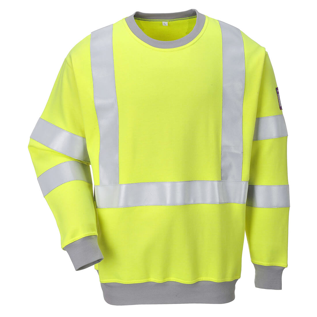 Image of Modaflame Mens Flame Resistant Hi Vis Sweatshirt Yellow M