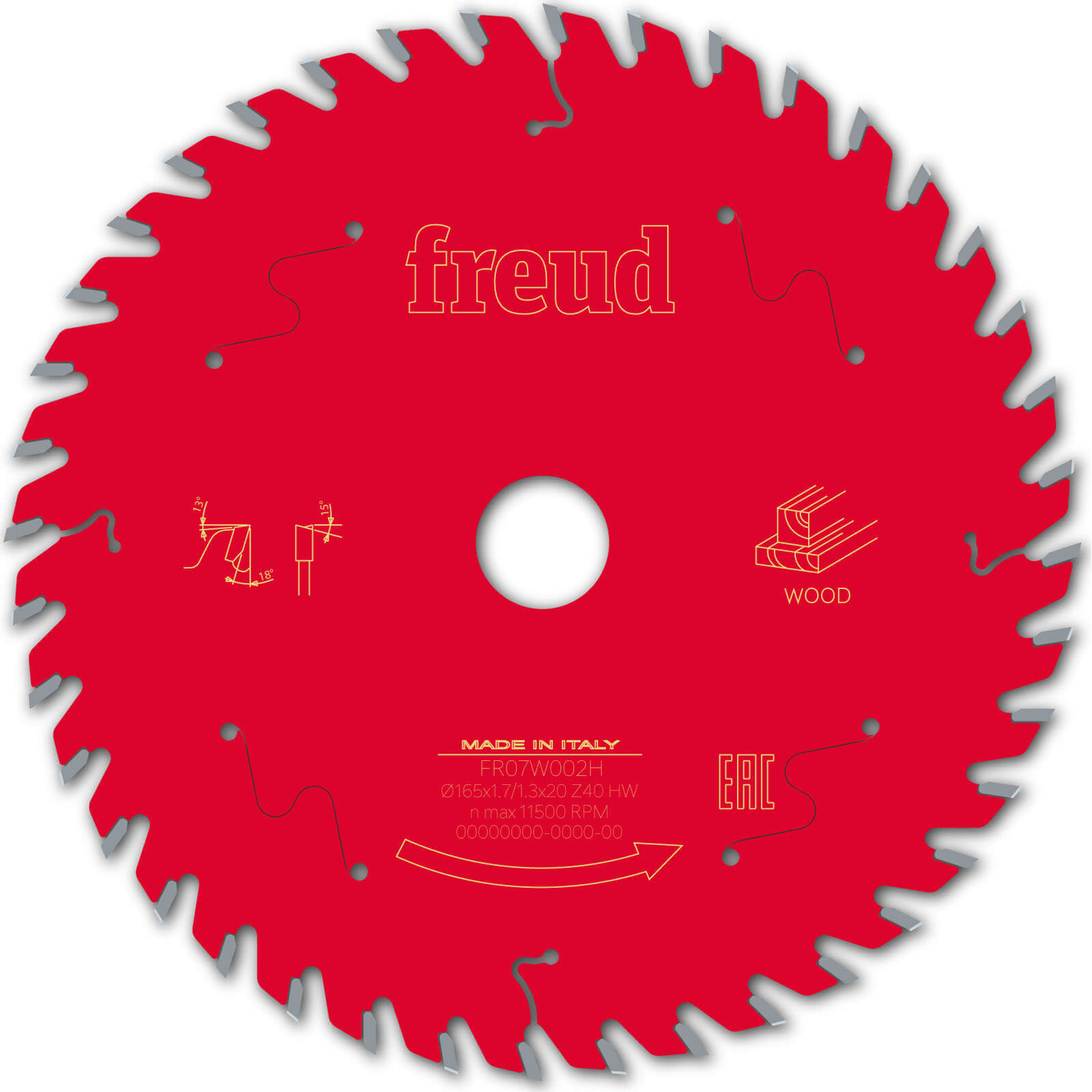 Image of Freud LCL6M Circular and Mitre Saw Blade for Solid Wood and Panels 165mm 40T 20mm