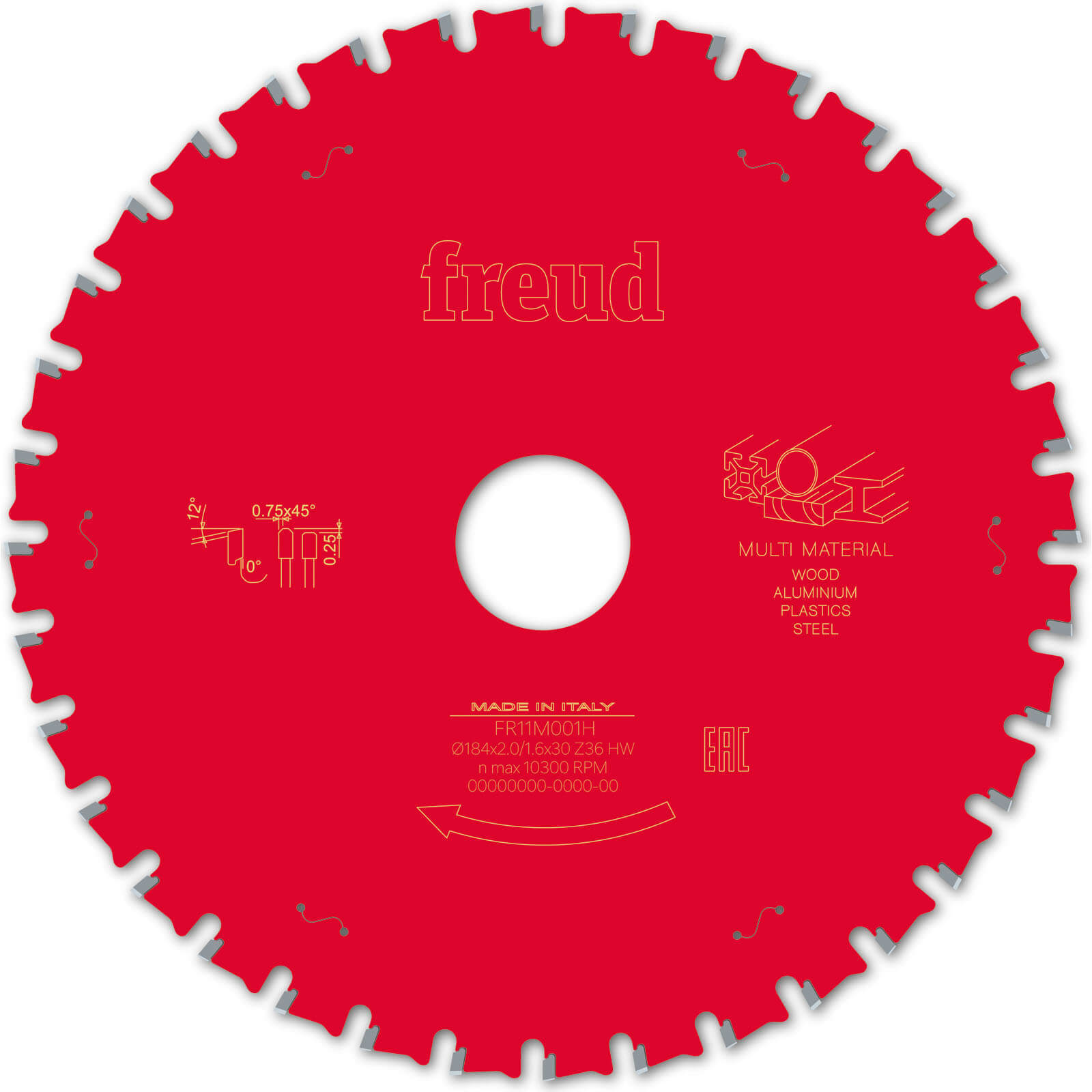 Image of Freud LP91M Multi Material Cutting Circular and Mitre Saw Blade 184mm 38T 30mm