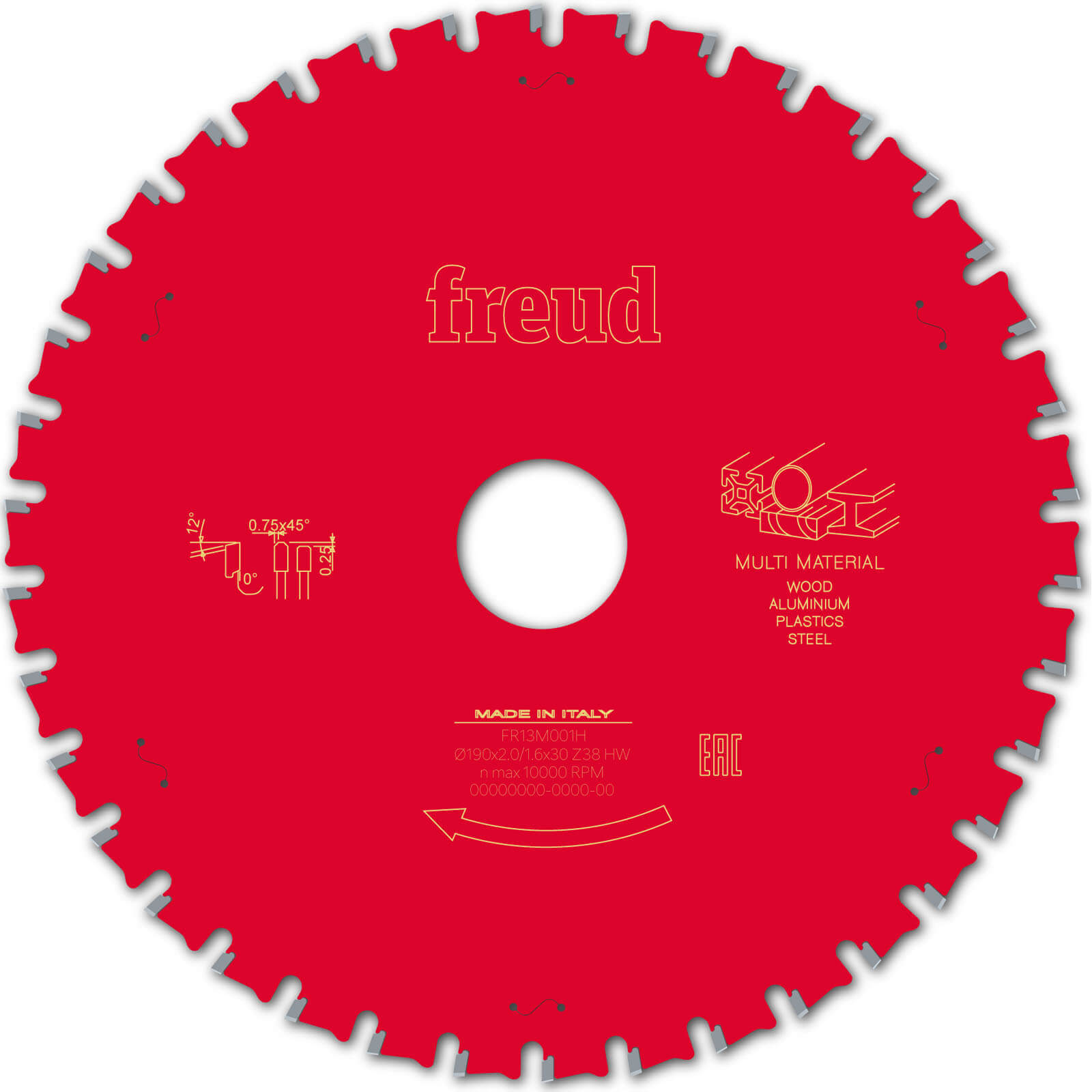 Image of Freud LP91M Multi Material Cutting Circular and Mitre Saw Blade 190mm 38T 30mm