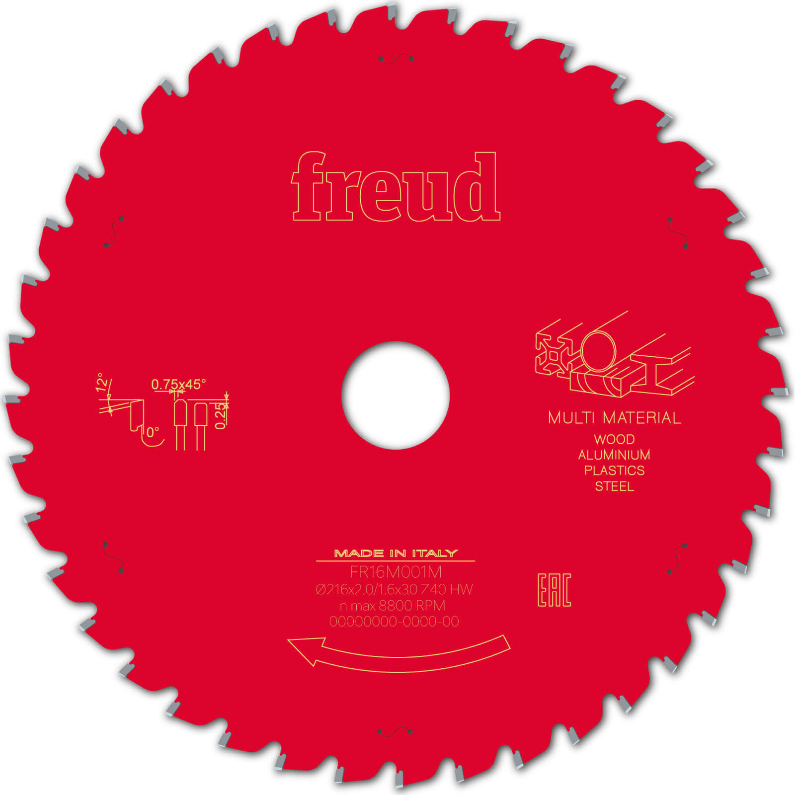 Image of Freud LP91M Multi Material Cutting Circular and Mitre Saw Blade 216mm 40T 30mm