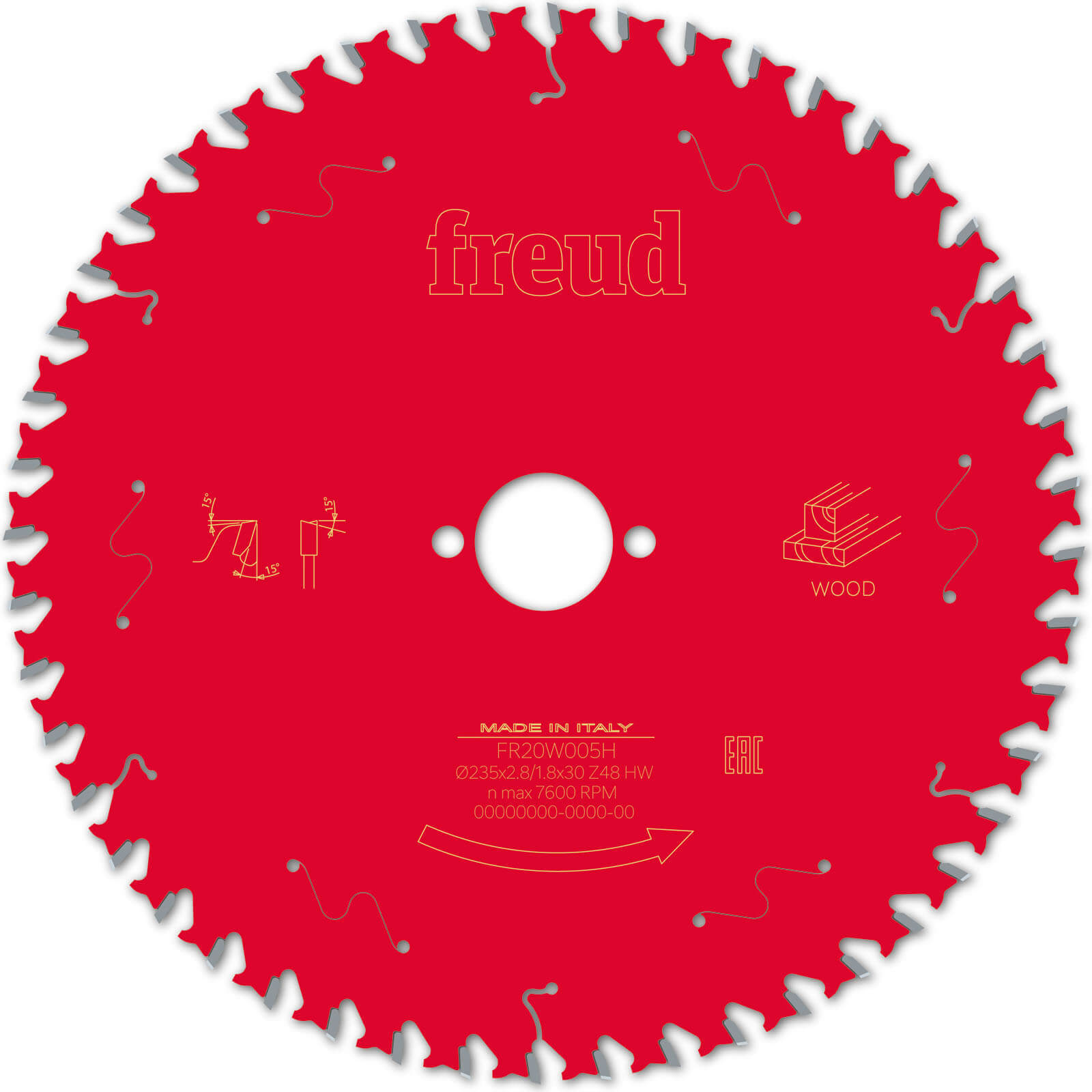 Image of Freud LP40M Solid Wood Cutting Circular Saw Blade 235mm 48T 30mm
