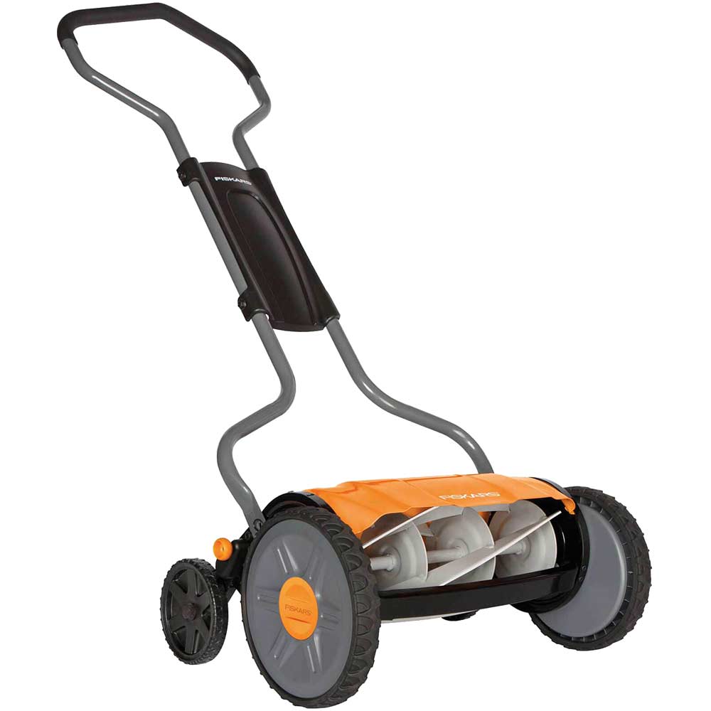 Image of Fiskars Staysharp Plus Reel Push Hand Cylinder Lawnmower