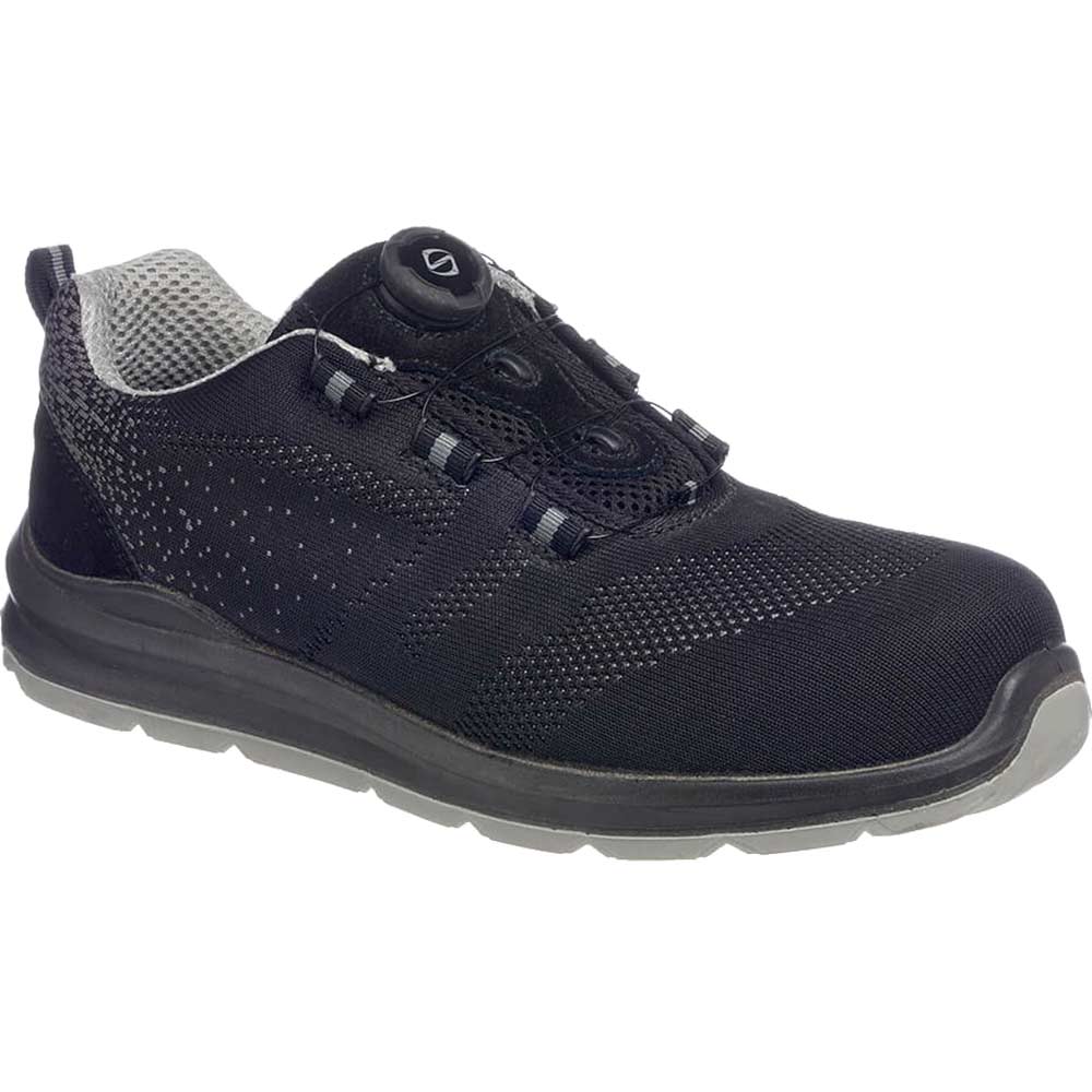 Portwest Compositelite Wire Lace Knit Safety Trainers Black / Grey Size 6