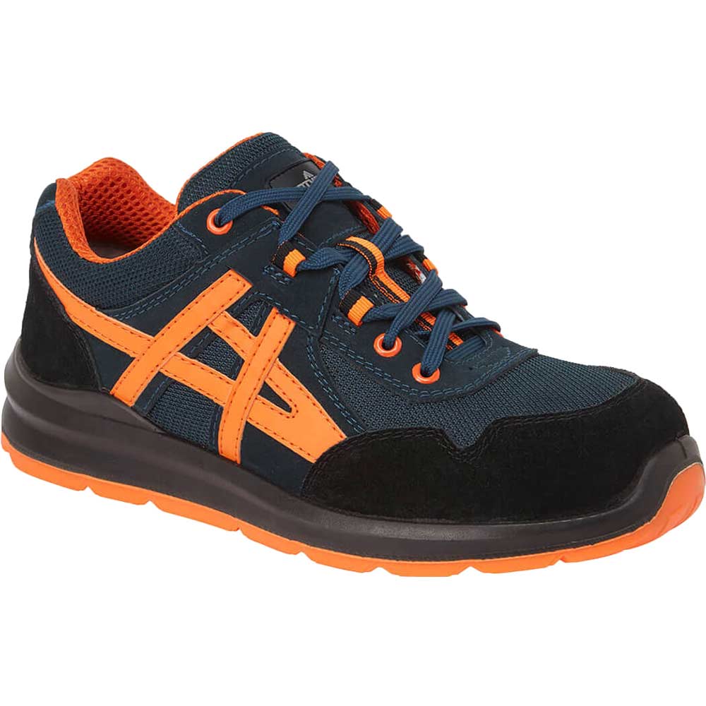 Portwest Steelite Mersey Safety Trainers Blue / Orange Size 6.5