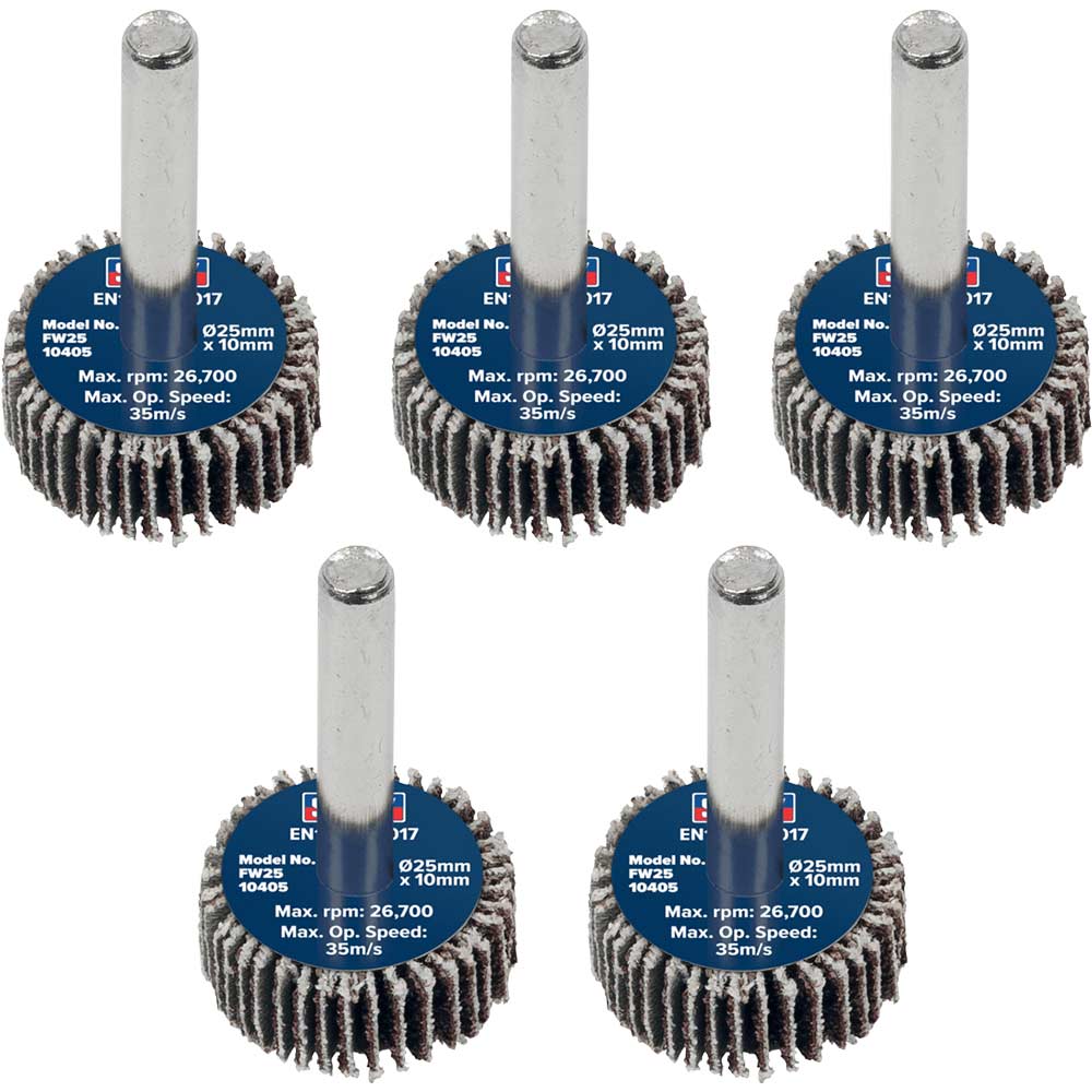 Photos - Abrasive Wheel / Belt Sealey Flap Wheels Pack Of 5 25mm 10mm 40g FW2510405 