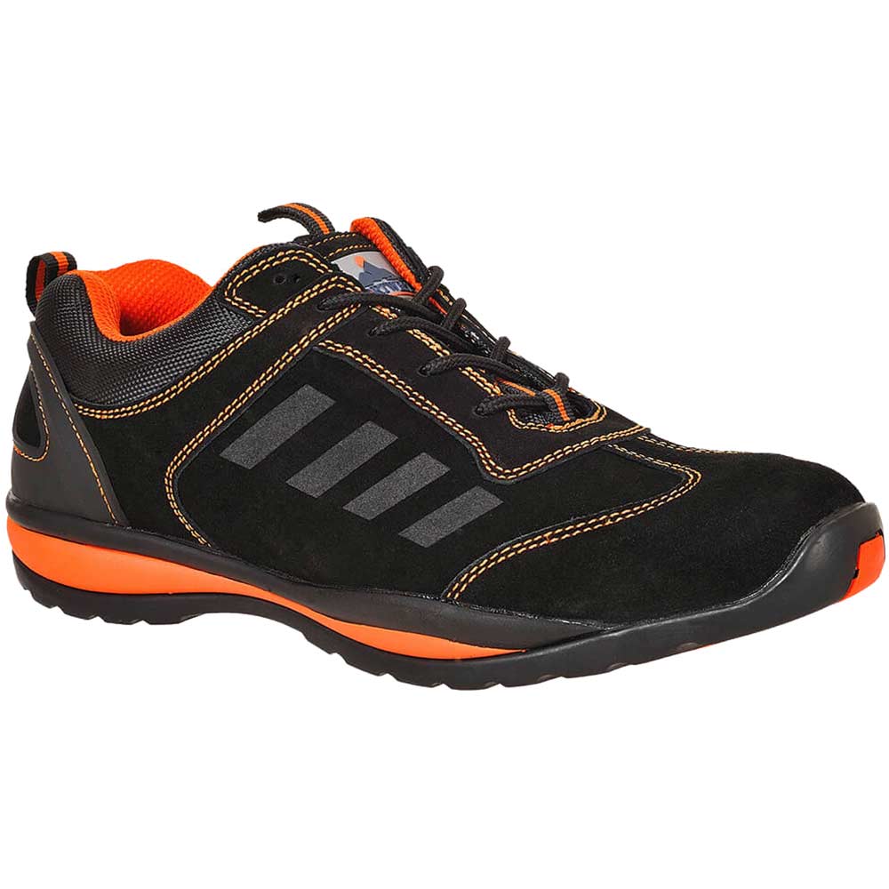 Portwest Steelite Lusum S1P HRO Safety Trainers Black / Orange Size 4