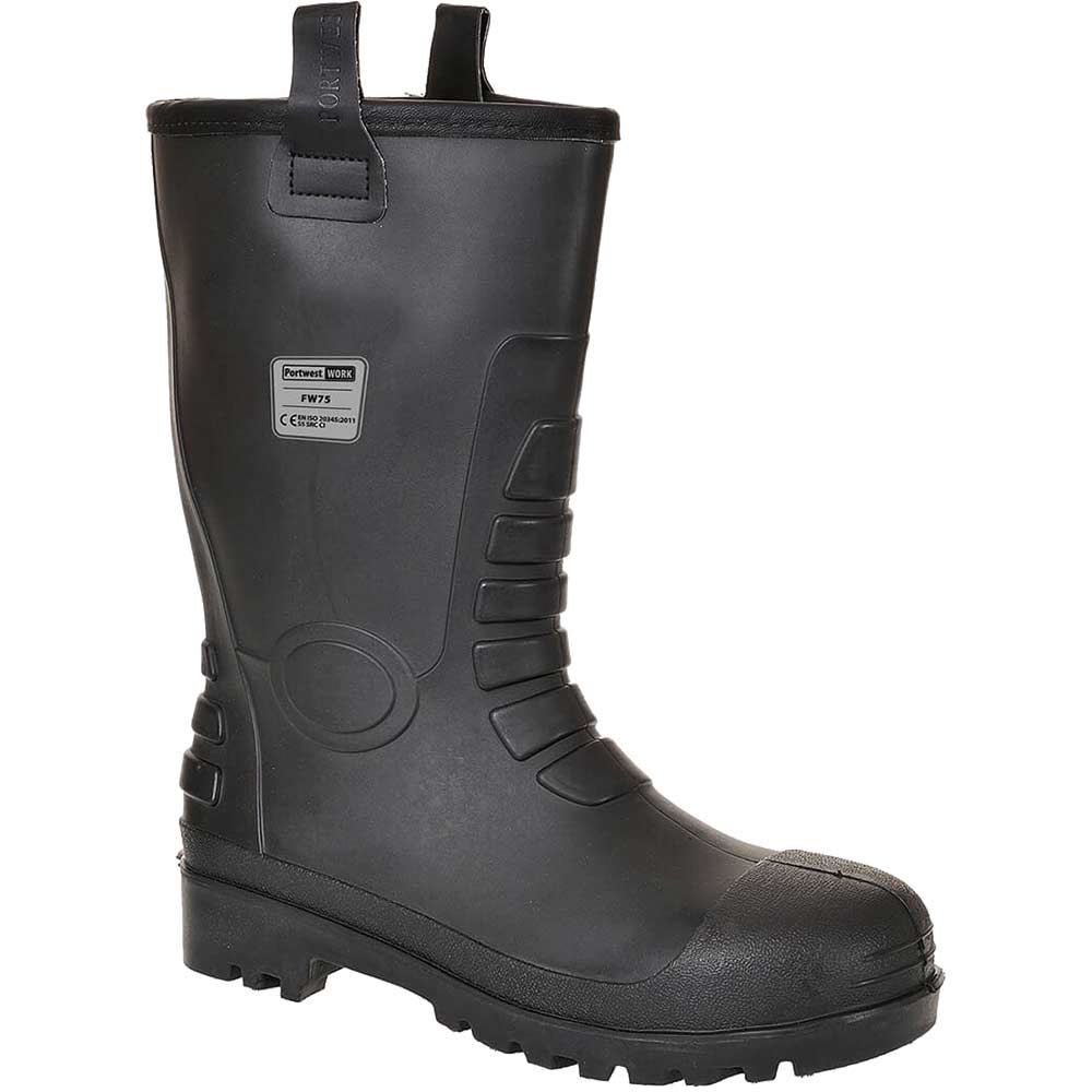 Portwest Neptune S5 CI Waterproof Rigger Safety Boots Black Size 6.5