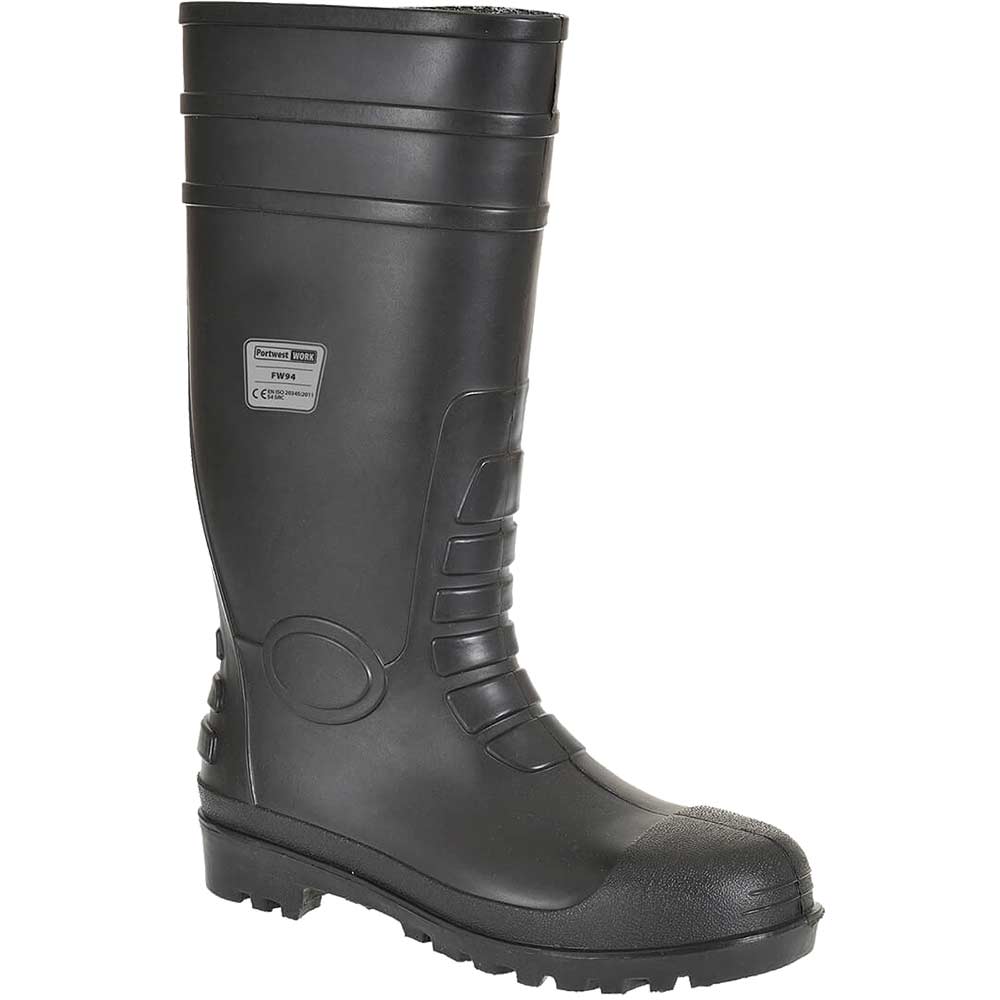 Portwest Safety Wellington Boots Black Size 9