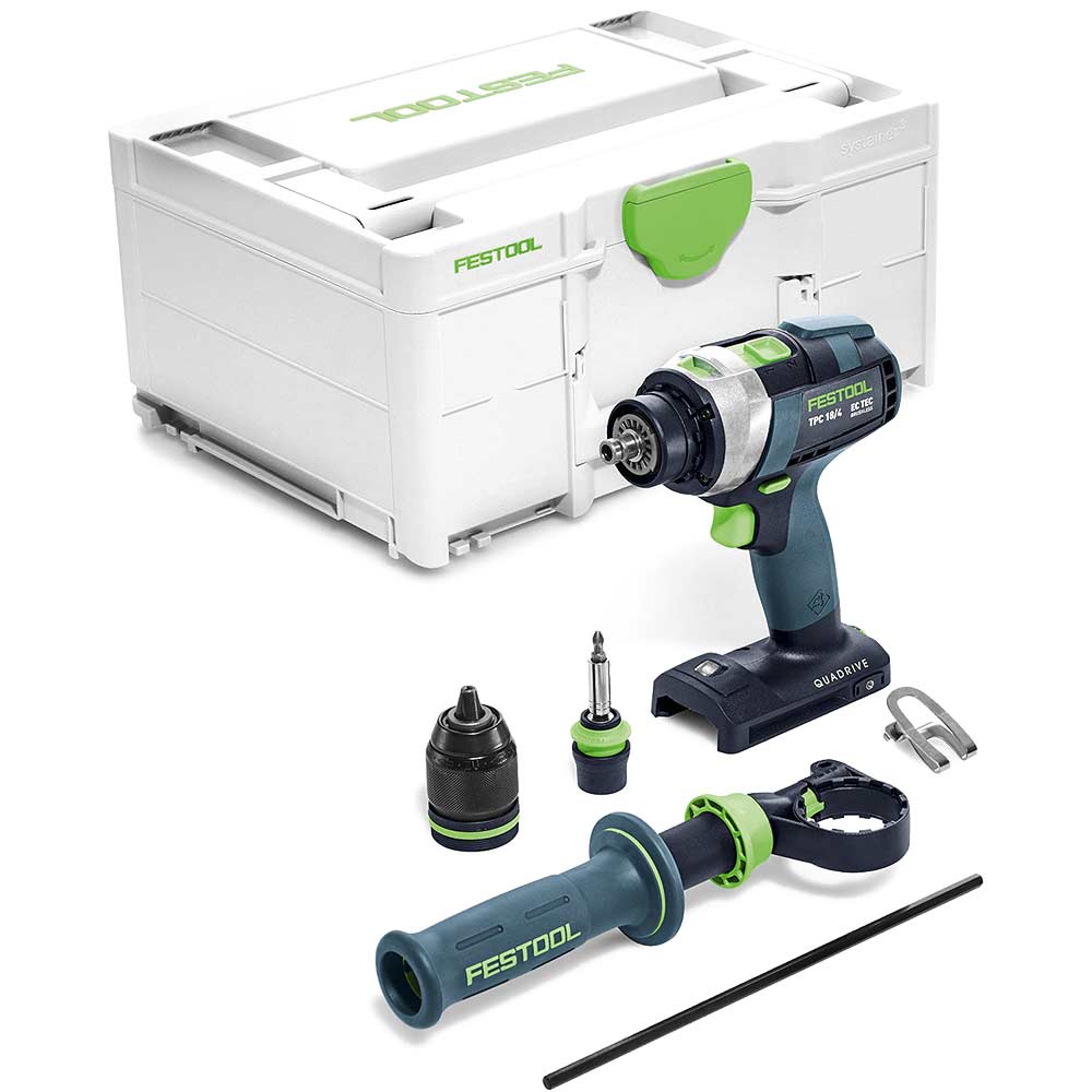 Festool TPC 18/4 QUADRIVE 18v Cordless Brushless Combi Drill No Batteries No Battery Charger Case