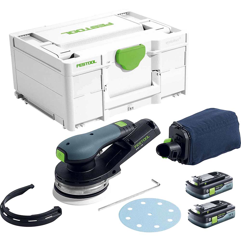 Festool ETSC 2 125 18v Cordless Eccentric Sander 125mm 2 x 4ah Li-ion Battery Charger Case