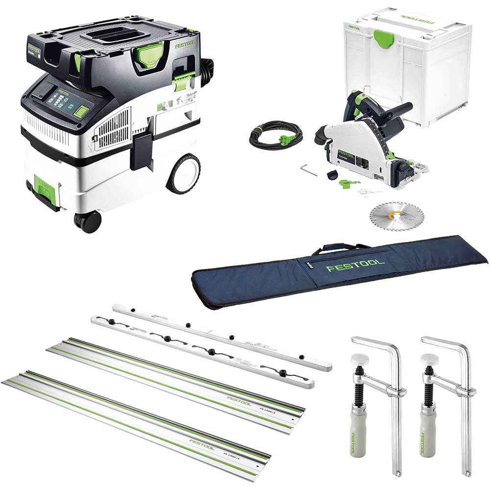 Festool TS55 F EBQ Plunge Saw and M Class Extractor Kit 110v