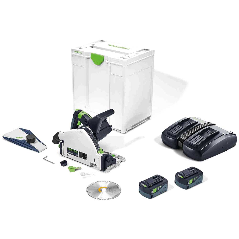 Festool TSC 55 KEB 18v Cordless Plunge Cut Circular Saw 2 x 5ah Li-ion Battery Charger Case