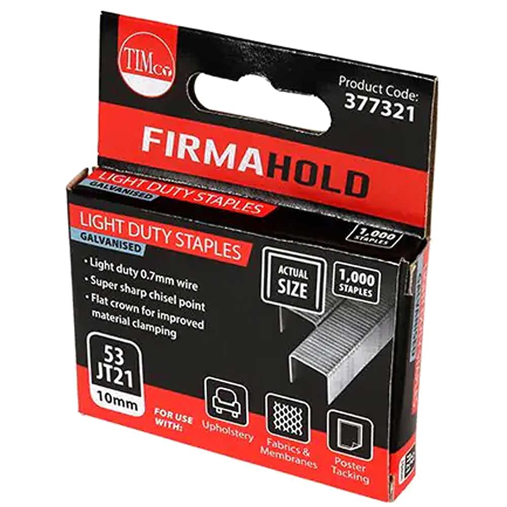 Firmahold Staples Type 53 JT21 10mm Pack of 1000