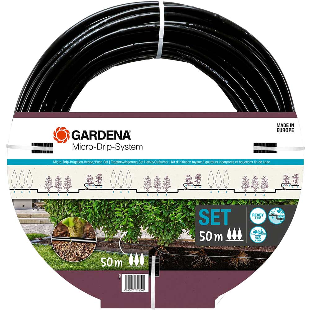 Image of Gardena MICRO DRIP Bush and Hedge Irrigation Starter Set 1/2" / 12.5mm 50m