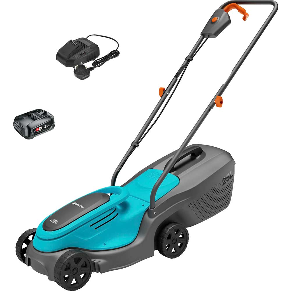 Gardena POWERMAX 30 P4A 18v Cordless Rotary Lawnmower 300mm 1 x 2.5ah Li-ion Battery Charger