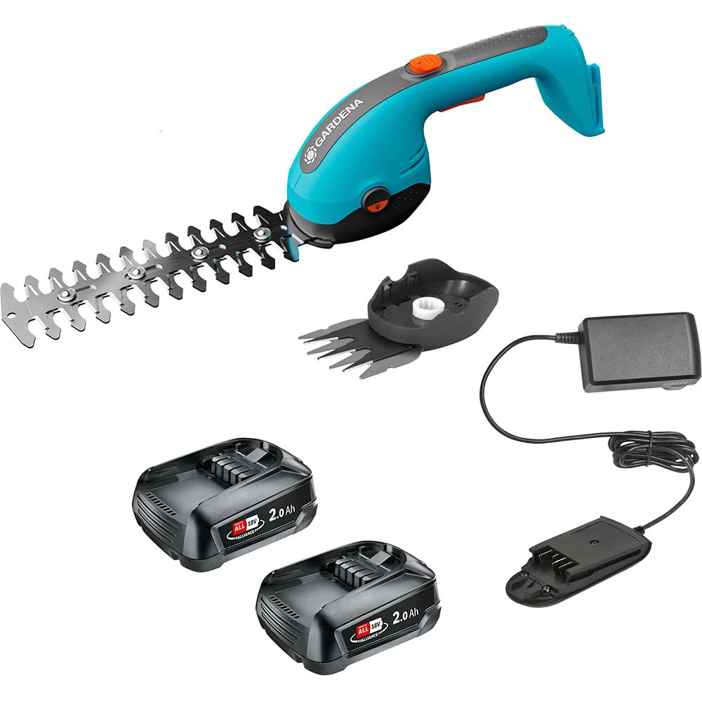 Gardena POWERCUT 20 P4A 18v Cordless Grass and Shrub Shears 2 x 2ah Li-ion Charger