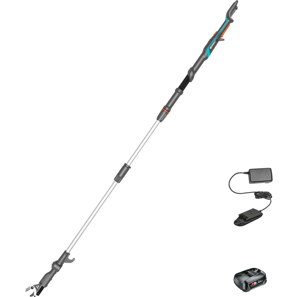 Gardena HIGHCUT 250 P4A 18v Cordless Telescopic Tree Pruner 1 x 2ah Li-ion Battery Charger