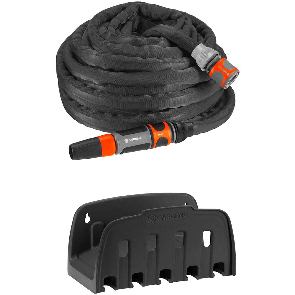 Gardena Liano Textile Hose Nozzle and Hanger Set | Hose Pipes
