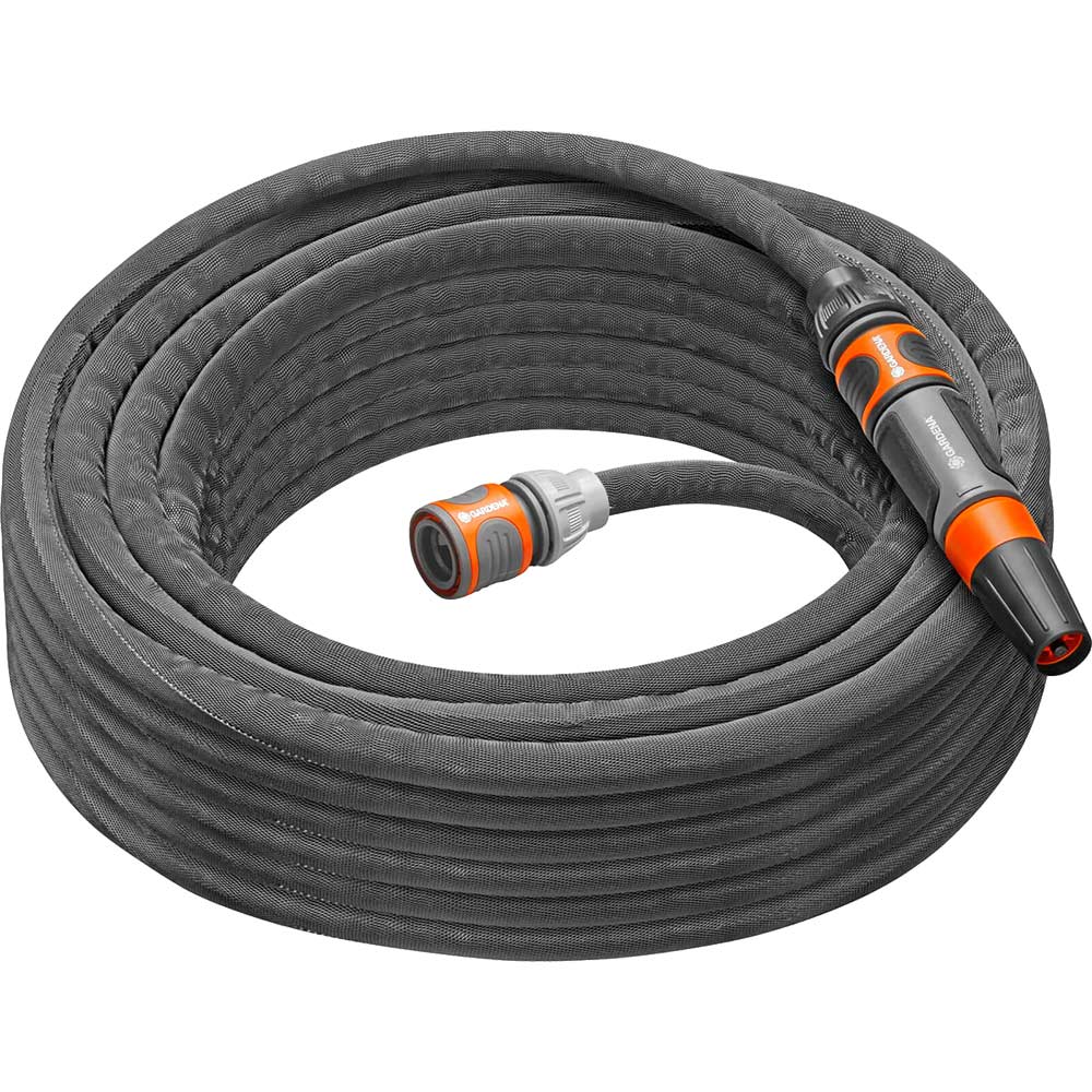 Image of Gardena Liano LIFE Textile Hose Pipe Set 1/2" / 12.5mm 15m Grey