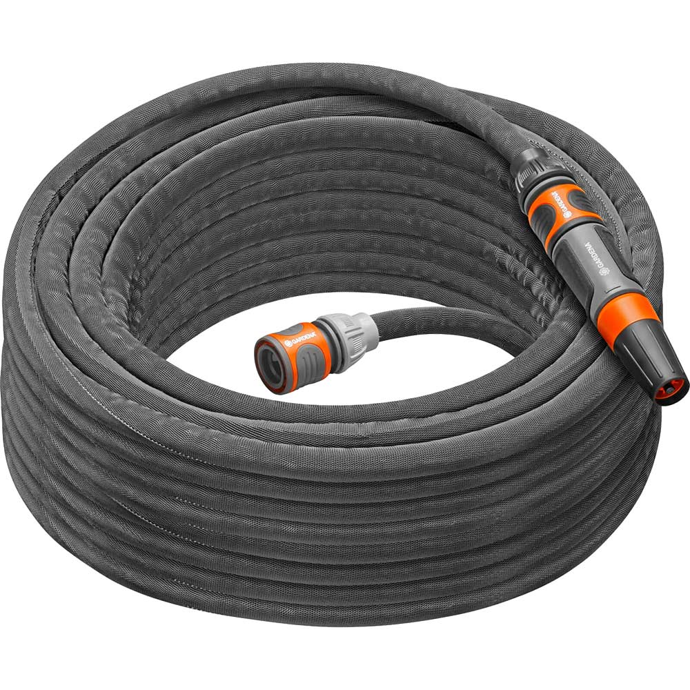 Image of Gardena Liano LIFE Textile Hose Pipe Set 1/2" / 12.5mm 20m Grey