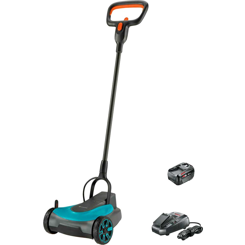 Gardena HANDYMOWER P4A 18v Cordless Rotary Lawnmower 220mm 1 x 4ah Li-ion Battery Charger
