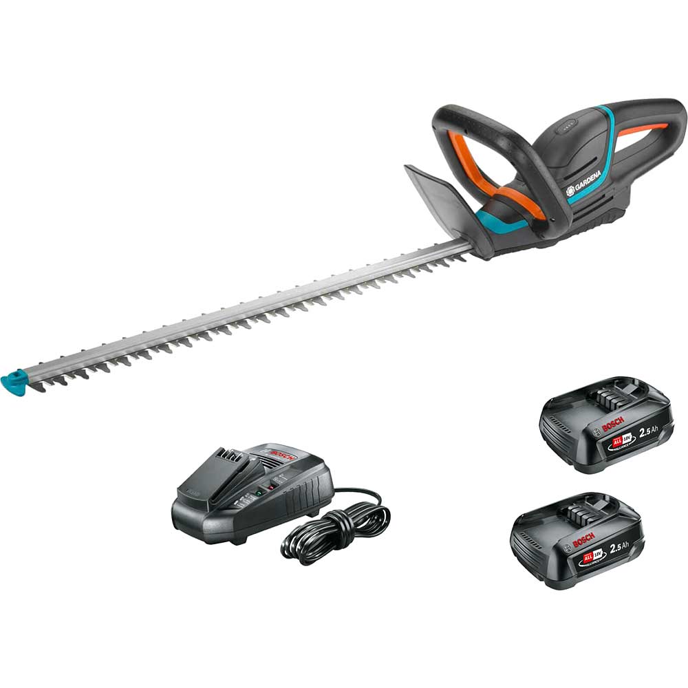 Gardena COMFORTCUT P4A 18v Cordless Hedge Trimmer 600mm 2 x 2.5ah Li-ion Battery Charger