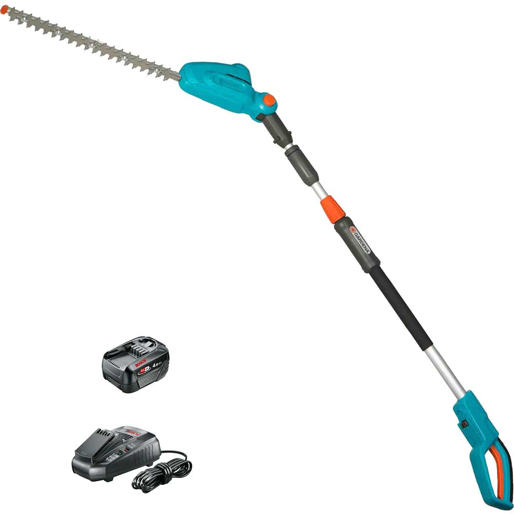 Gardena THS 42 P4A 18v Cordless Telescopic Hedge Trimmer 420mm 1 x 4ah Li-ion Battery Charger