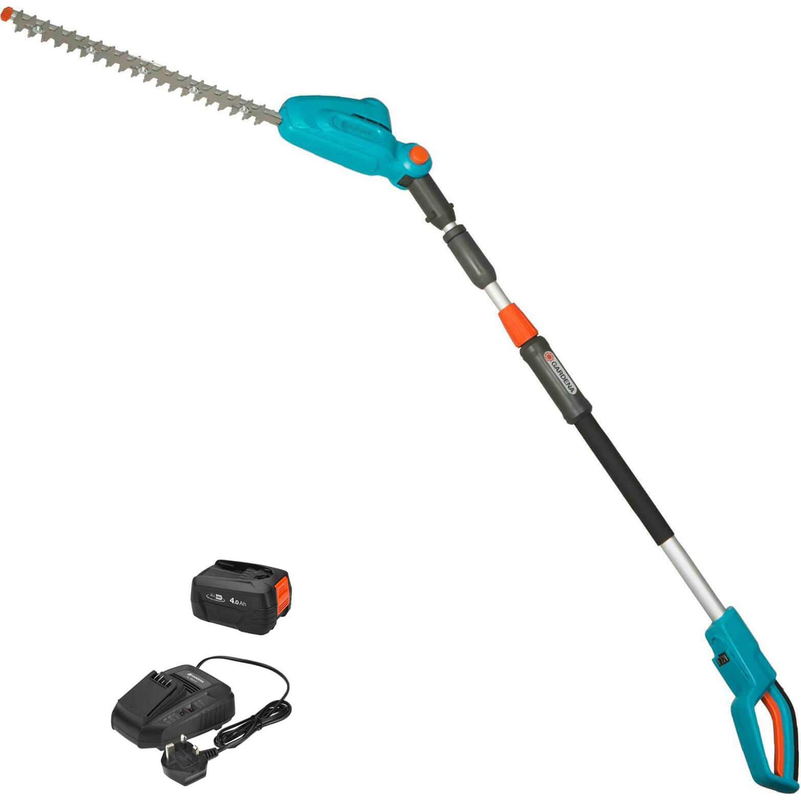 Image of Gardena THS 42 P4A 18v Cordless Telescopic Hedge Trimmer 420mm 1 x 4ah Li-ion Charger