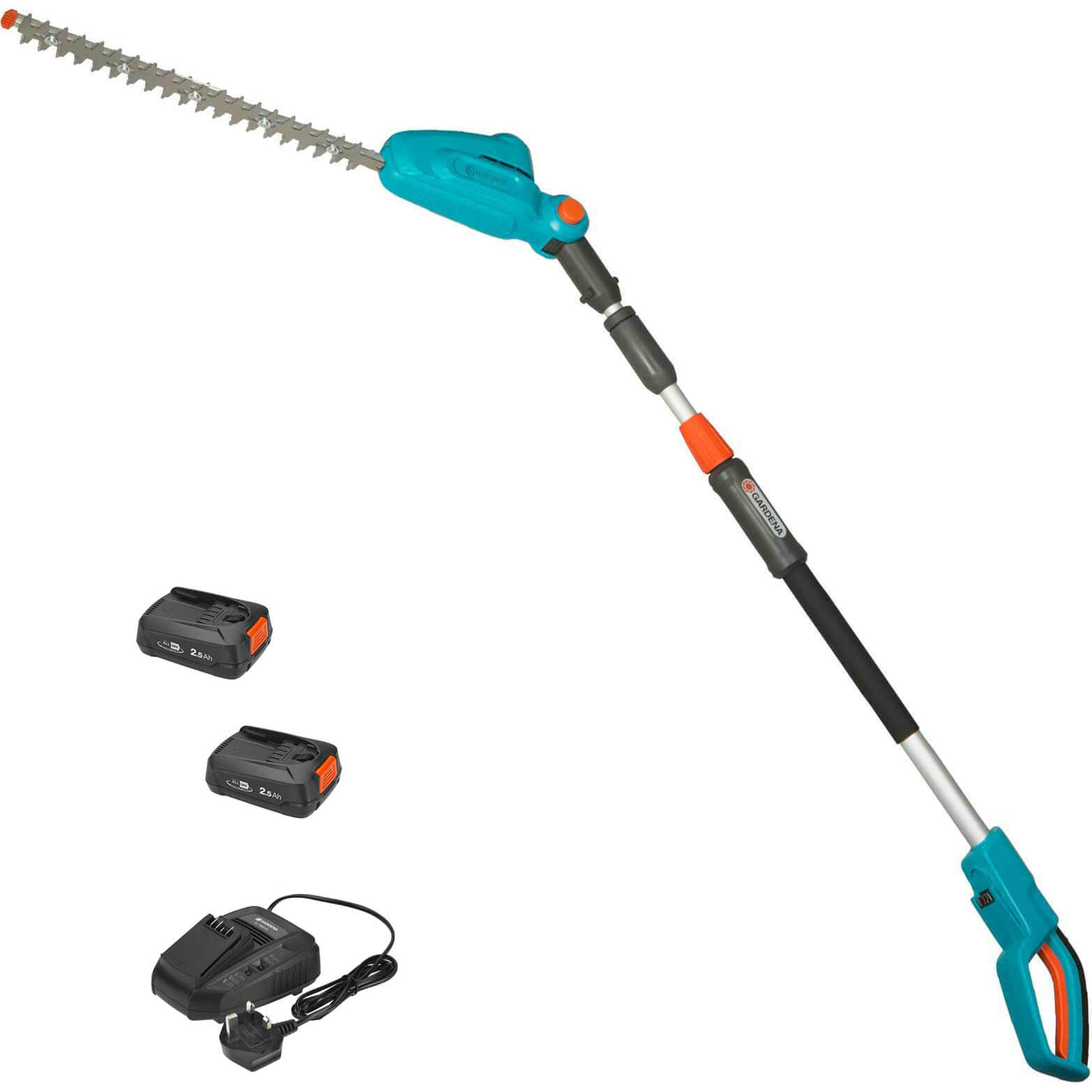 Image of Gardena THS 42 P4A 18v Cordless Telescopic Hedge Trimmer 420mm 2 x 2.5ah Li-ion Charger
