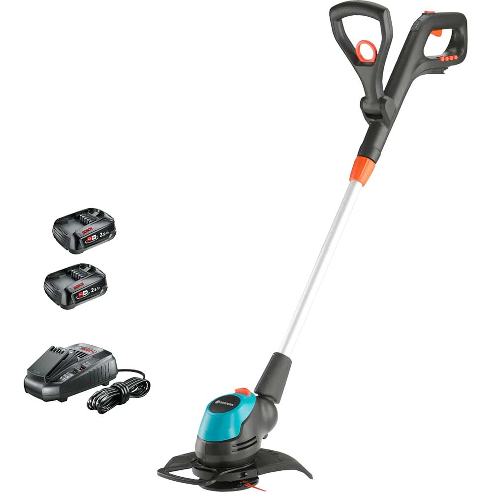 Gardena EASYCUT 23 P4A 18v Cordless Grass Trimmer 230mm 2 x 2.5ah Li-ion Battery Charger