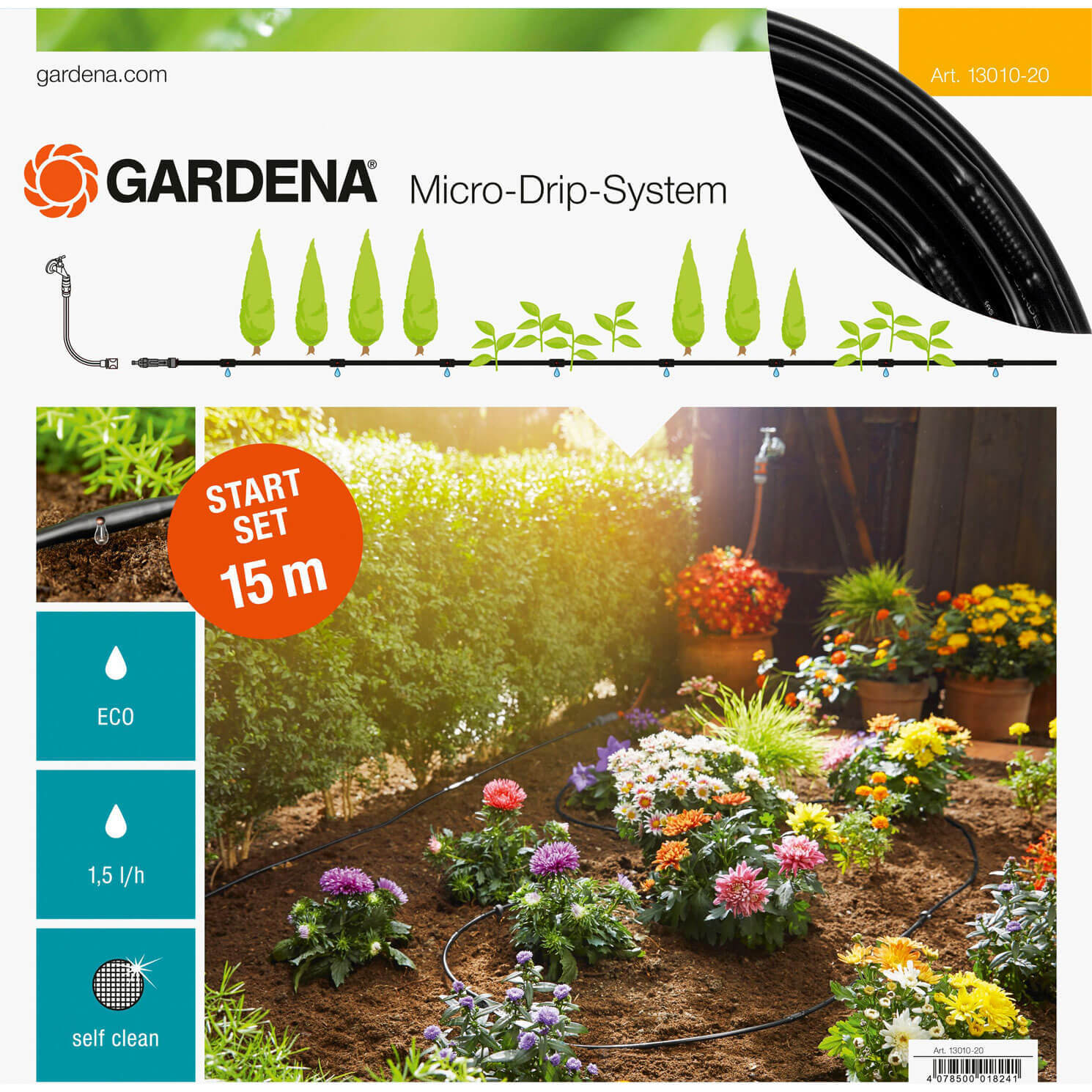 Image of Gardena MICRO DRIP S Above Ground Water Irrigation Starter Set