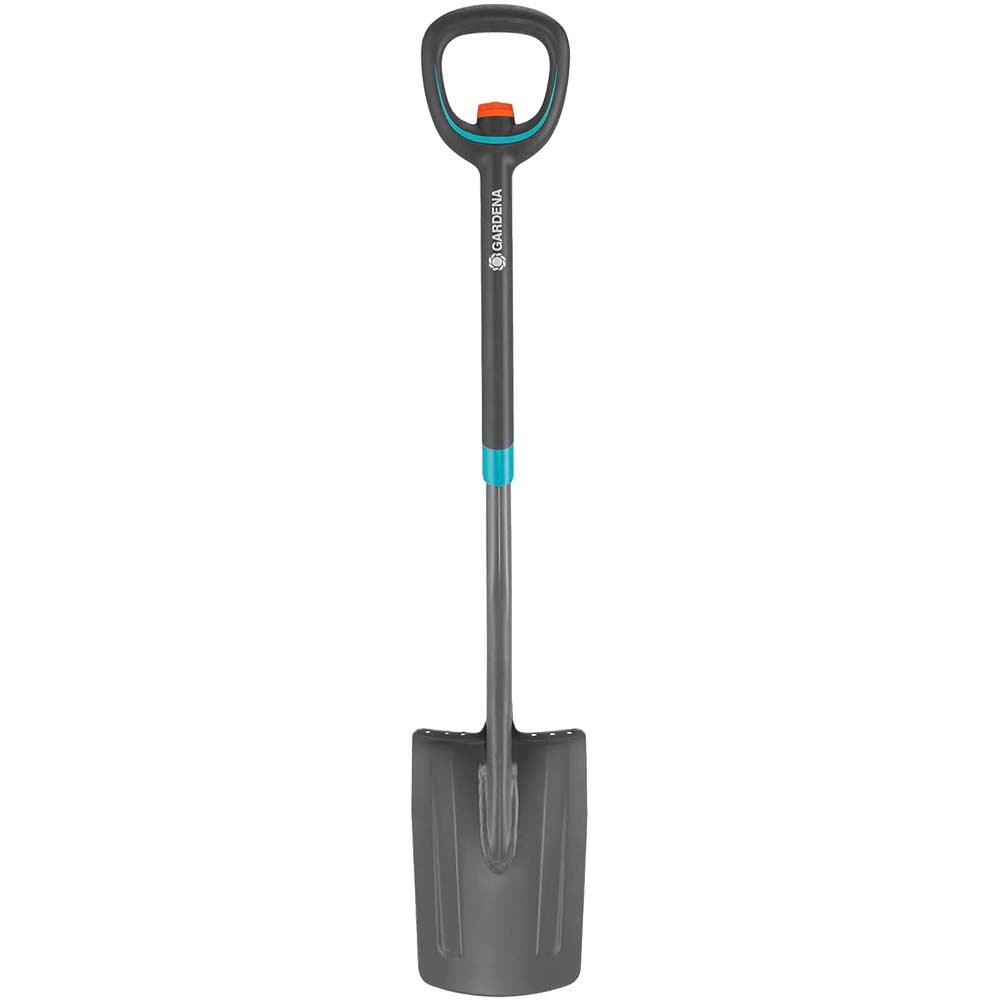 GARDENA ErgoLine telescopische spade: Tuinspade van kwaliteitsstaal voor omgraven en spitten, met voetstuk en ergonomische steel, D-handgreep ( 17020-20