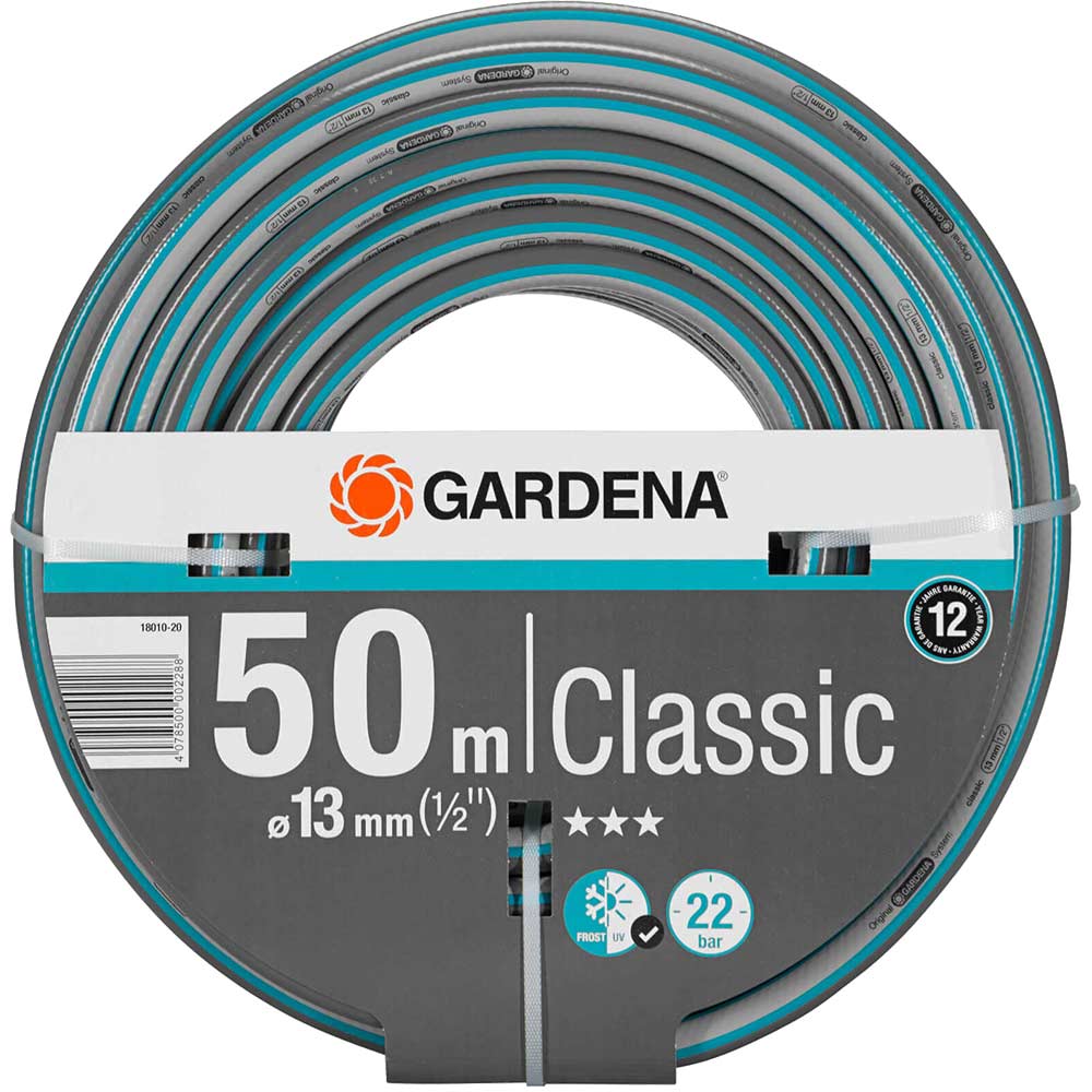 Gardena Classic Hose Pipe 1/2" / 12.5mm 50m Blue & Grey