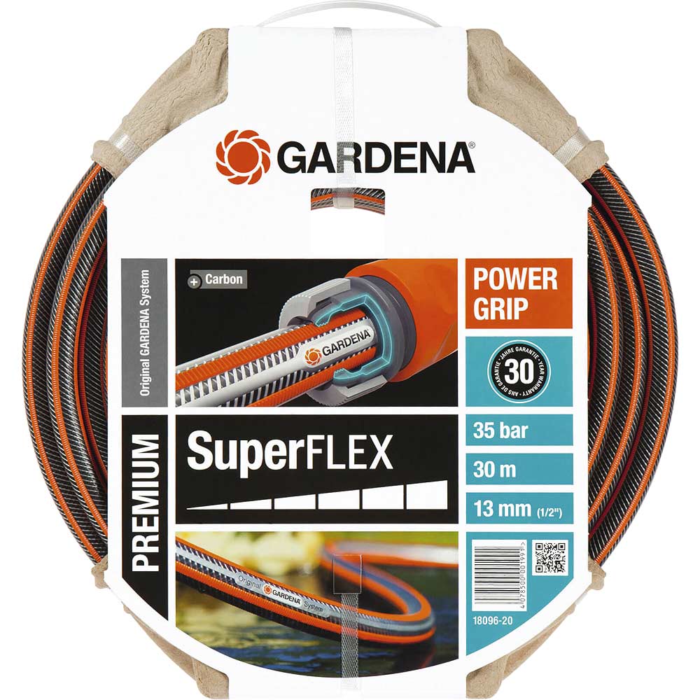 Photos - Garden Hose GARDENA SuperFlex Premium Hose Pipe 1/2" / 12.5mm 30m Black / Orange 18096 