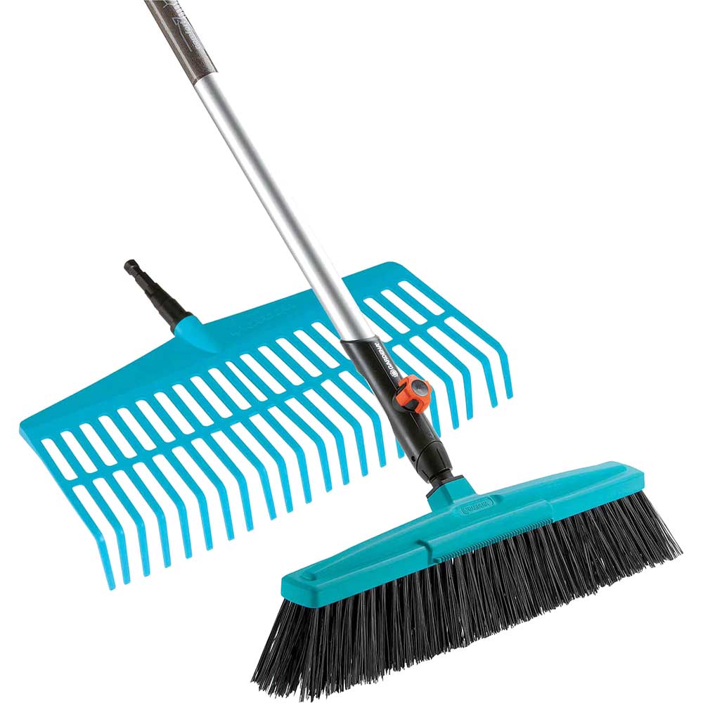 Image of Gardena COMBISYSTEM Lawn Rake and Road Broom Set