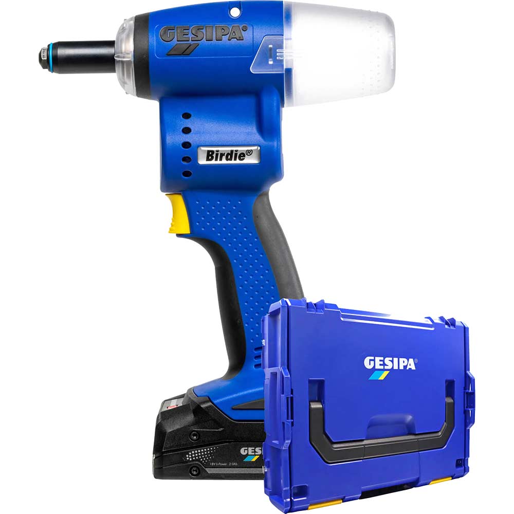 Gesipa Birdie 18v Cordless Brushless Riveter Tool 1 x 2ah Li-ion Battery Charger Case